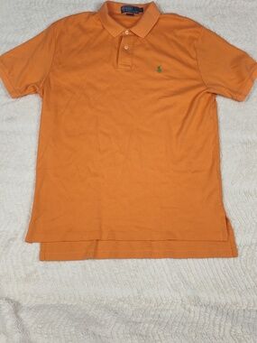Vintage Ralph Polo Men's Shirt Size Large Orange